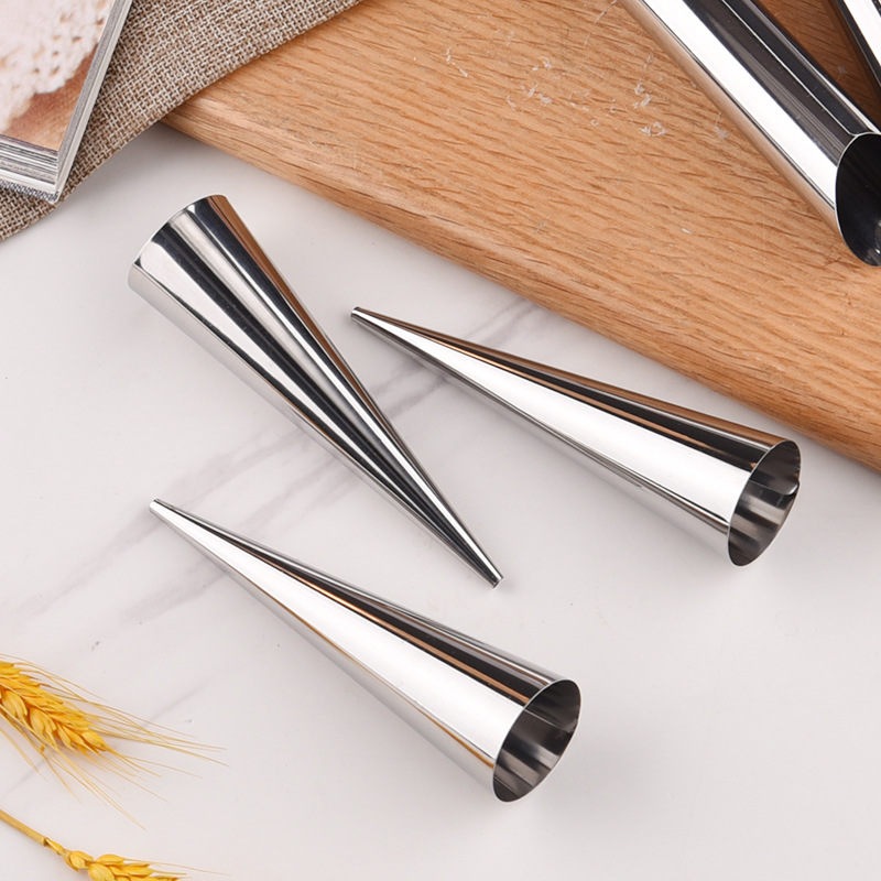 Stainless Steel Danish Bread Tube Ode Bread Mold Croissant Croissant Crisp Spiral Tapered Tube Baking Mold