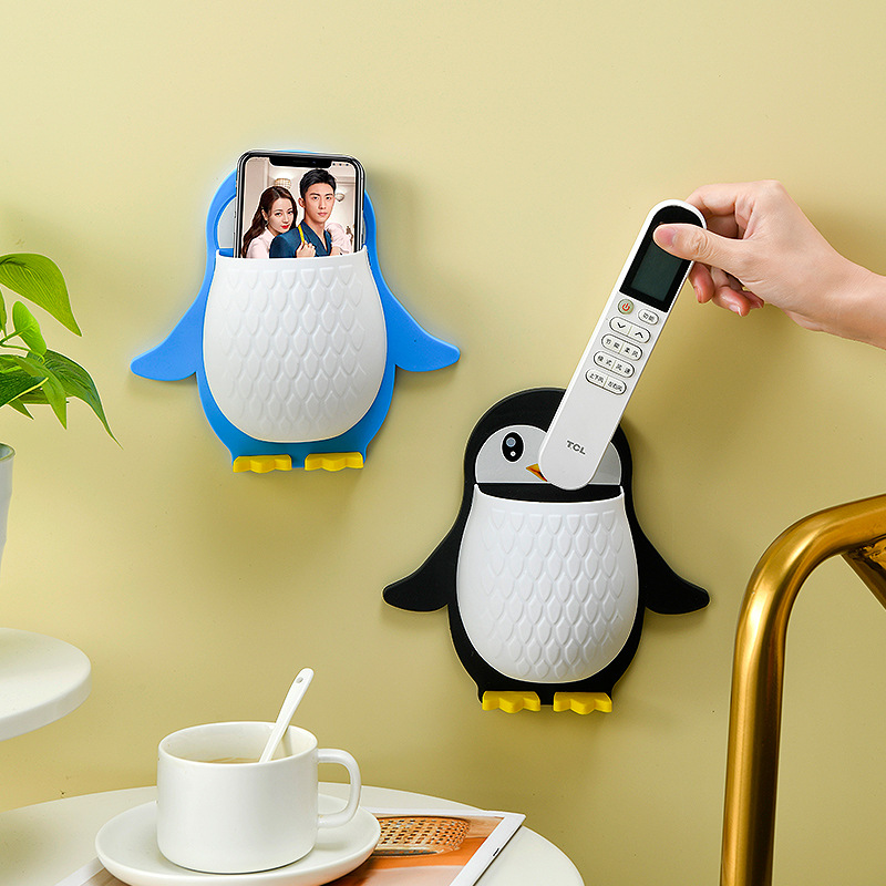 New Penguin Storage Rack Makeup Tools Filing Box Dormitory Toilet Toothbrush Bedside Mobile Phone Wall Hanging Storage Rack