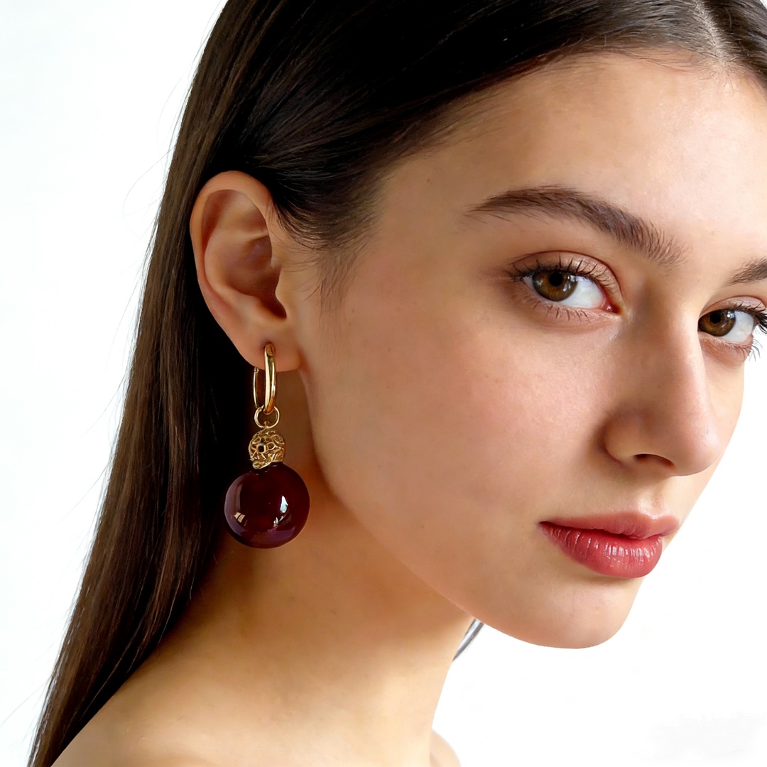 Горох 14мм мексиканский красный и синий янтарь серьги S925 серебро 3A очистка воды высокое качество редкий сорт