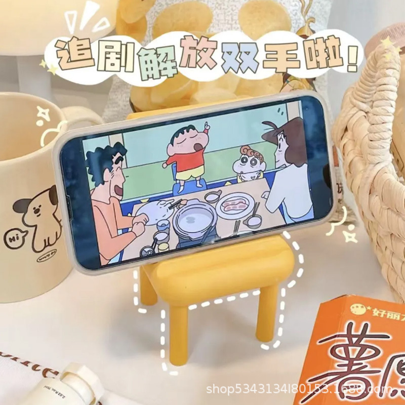 New Mobile Phone Bracket Cute Creative Special Ornaments Universal Adjustable Live Drama Mini Stool Storage Rack