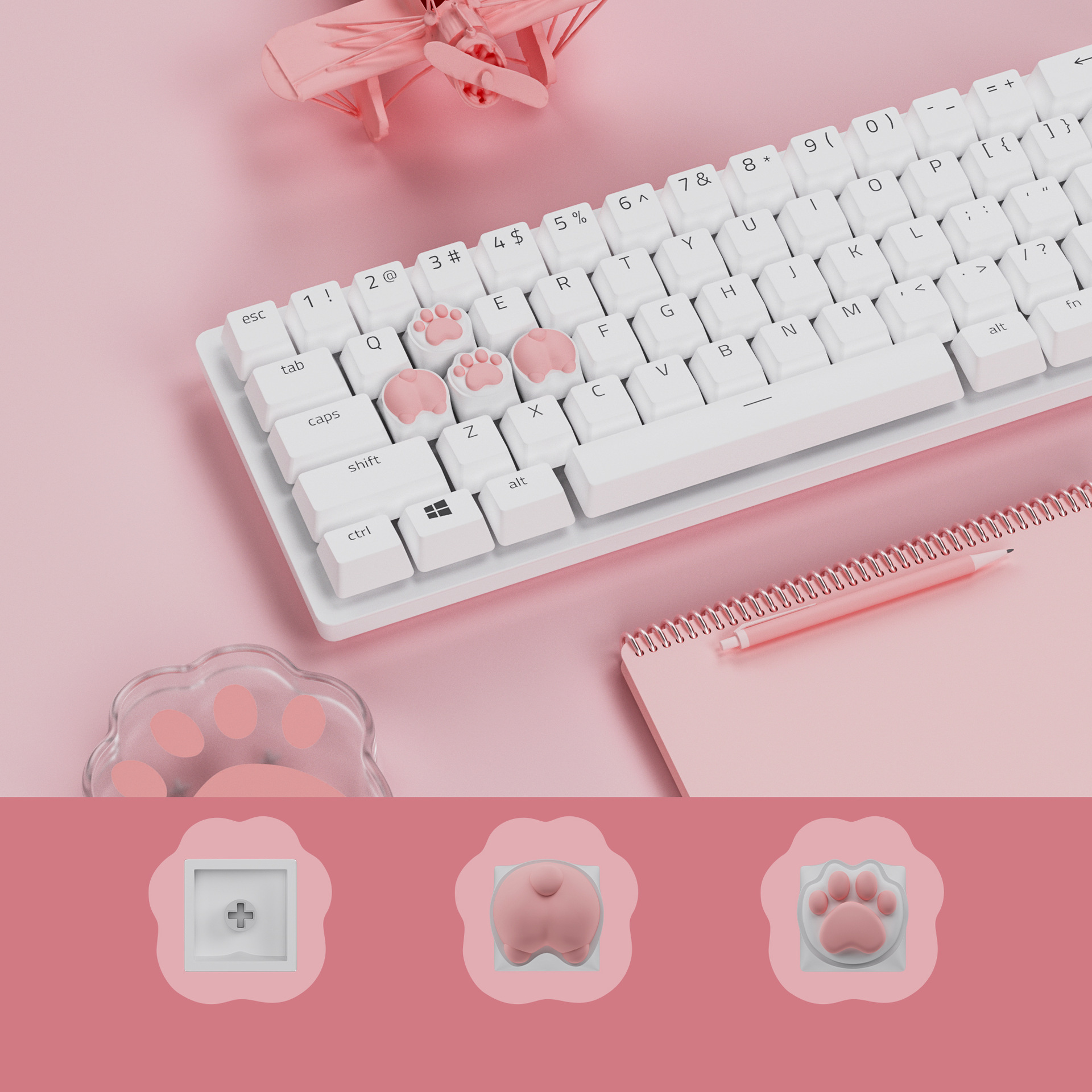 Womier Personalized Keycap Cat Claw Set