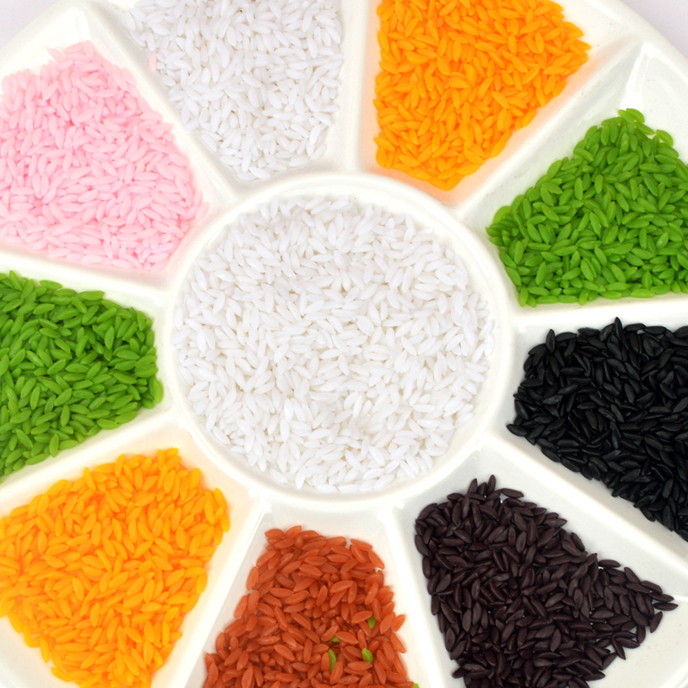 PVC simulation food three-dimensional fake rice model 1g colored rice granules hand-made ball cereals colored rice