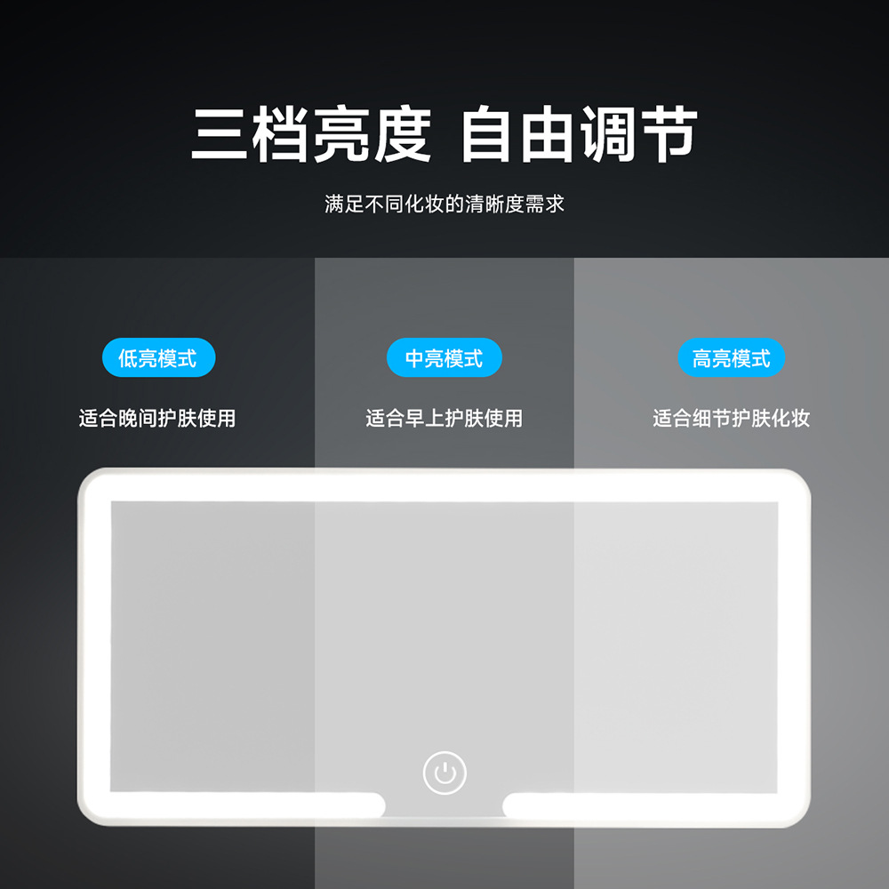 Manufacturers supply car sunshade makeup mirror lights HD mirror led car makeup mirror can be three-speed dimming
