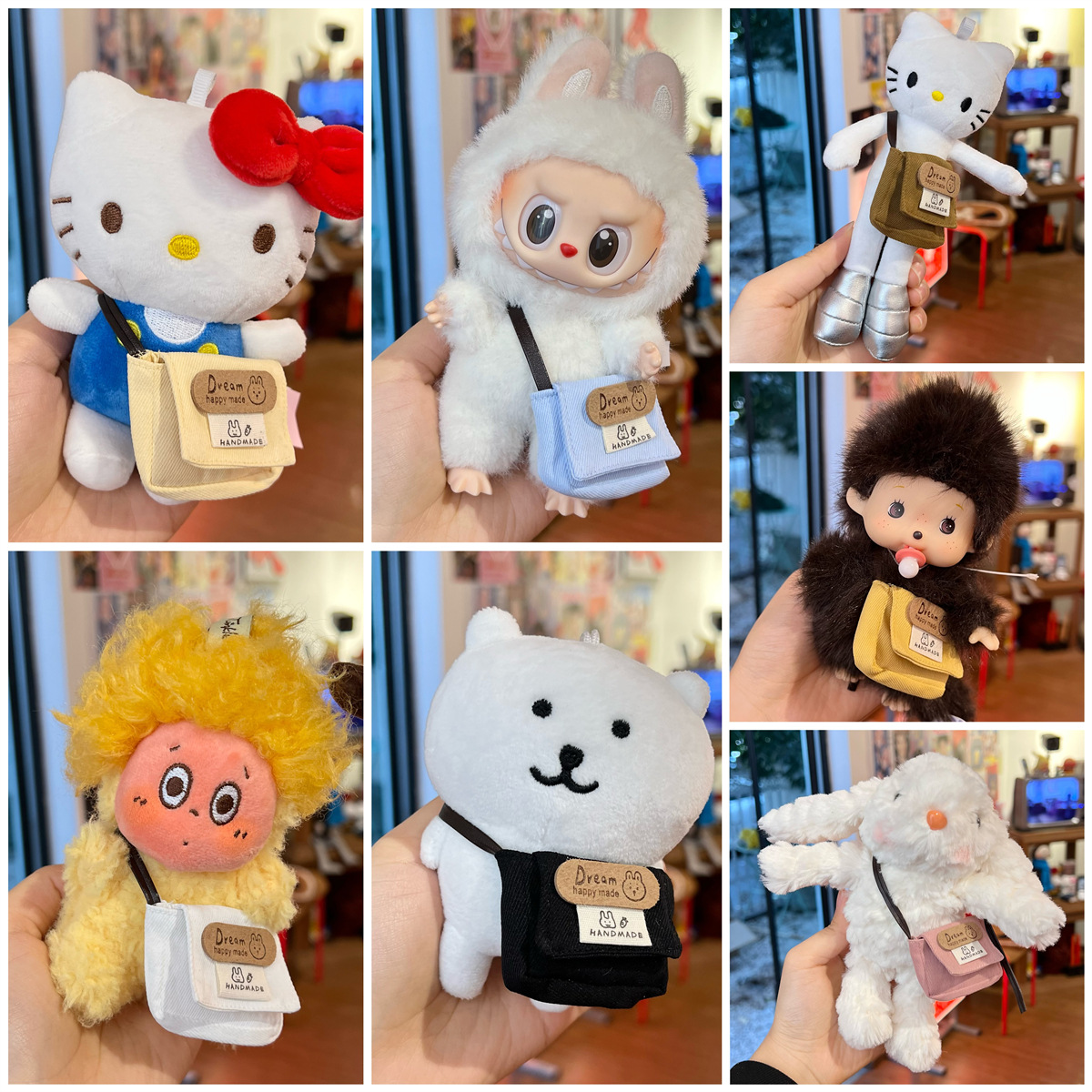 Baby Clothes Accessories Accessories Labubu Gazi Sister Kt Cat Long Legs Zsiga Canvas Small Shoulder Bag Mini Canvas Bag