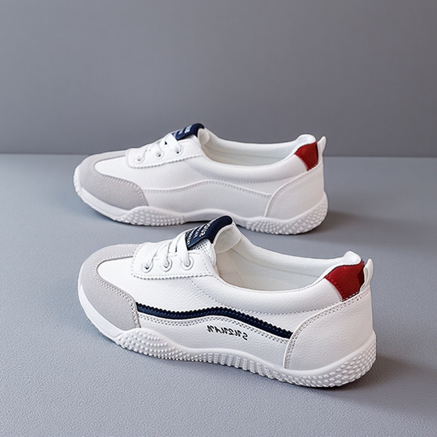 2025 Autumn Casual Sports Shallow Mouth Sneakers Women's Fashion Easiest for Match Flat Sole German Training Round Toe White Women's Shoes K1518