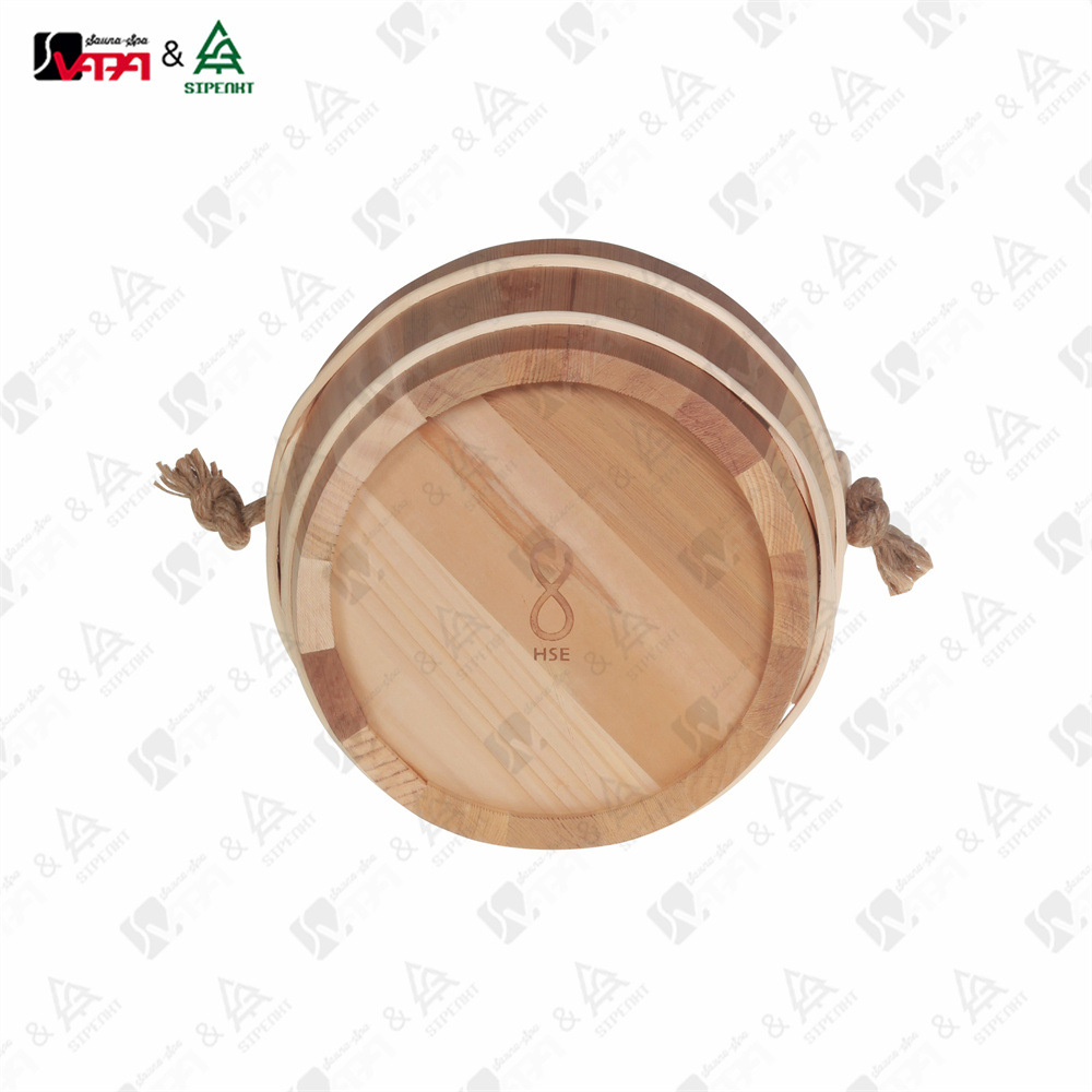 Factory Direct Sales Sauna 4L Bottomed Sauna Barrel Wooden Spoon Satchel Hemp Rope Barrel Sauna Room Accessories