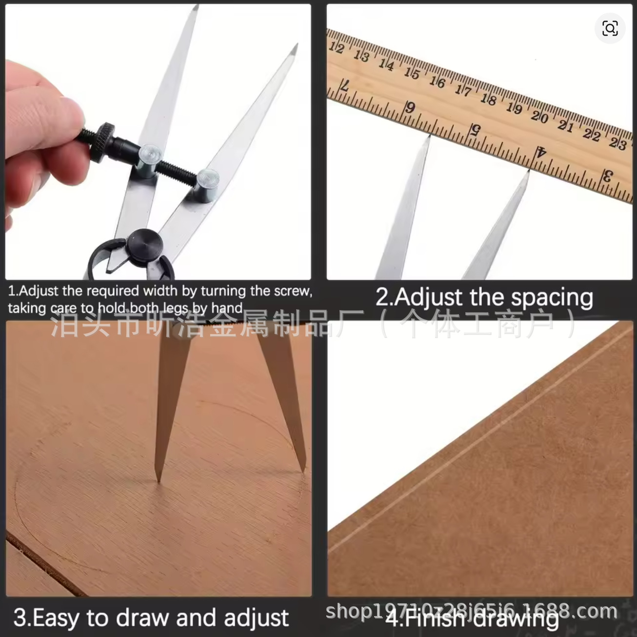 Compass 456inch Edge Line Tool 150 Flat Foot Spring Scriber 125 Scriber 100mm Leather Spacing Gauge