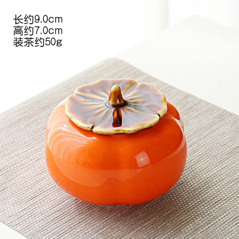 Persimmon Ruyi Ceramic Sealed Persimmon Candy Box Candy Creative Tea Can Mini Small Packaging Wedding Candy Can