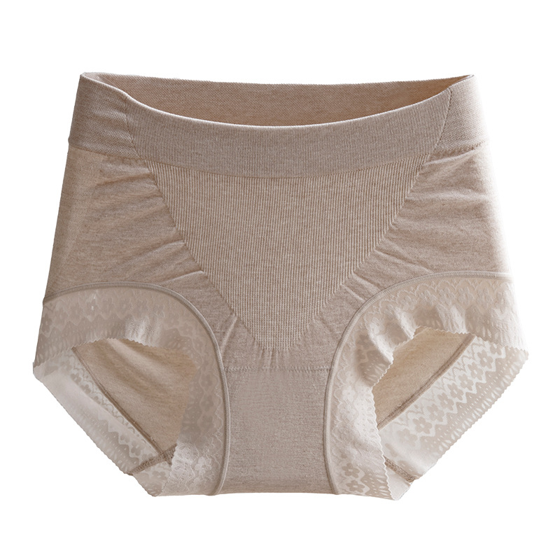 Meizhai Underwear for Women 100A Antibacterial Mulberry Silk Bottom Seamless Hip-Covering Mid-High Waist Tummy Control Butt Lift Large Size Underwear for Women