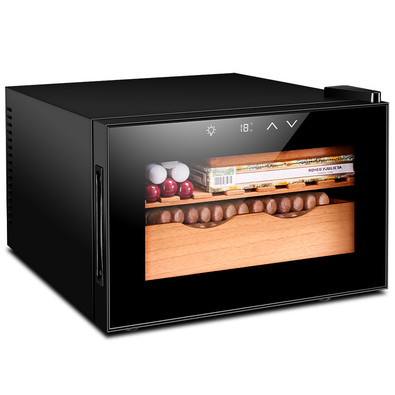 Ebony Dragon 25C Cigar Cabinet Cedar Mini Cigar Moisturizing Cabinet Household Small Embedded Alcohol Cabinet