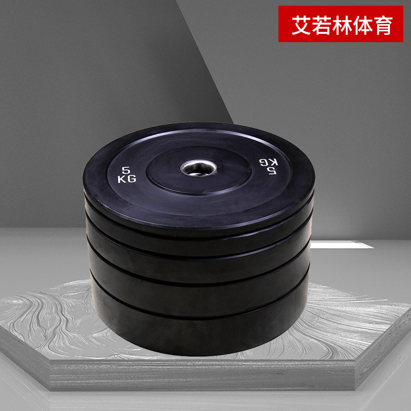 Wholesale Black Full Rubber Barbell Weightlifting Film Rubber-Coated Large Hole Competitive Film Austrian Pole Fitness Foot Weight Film Household