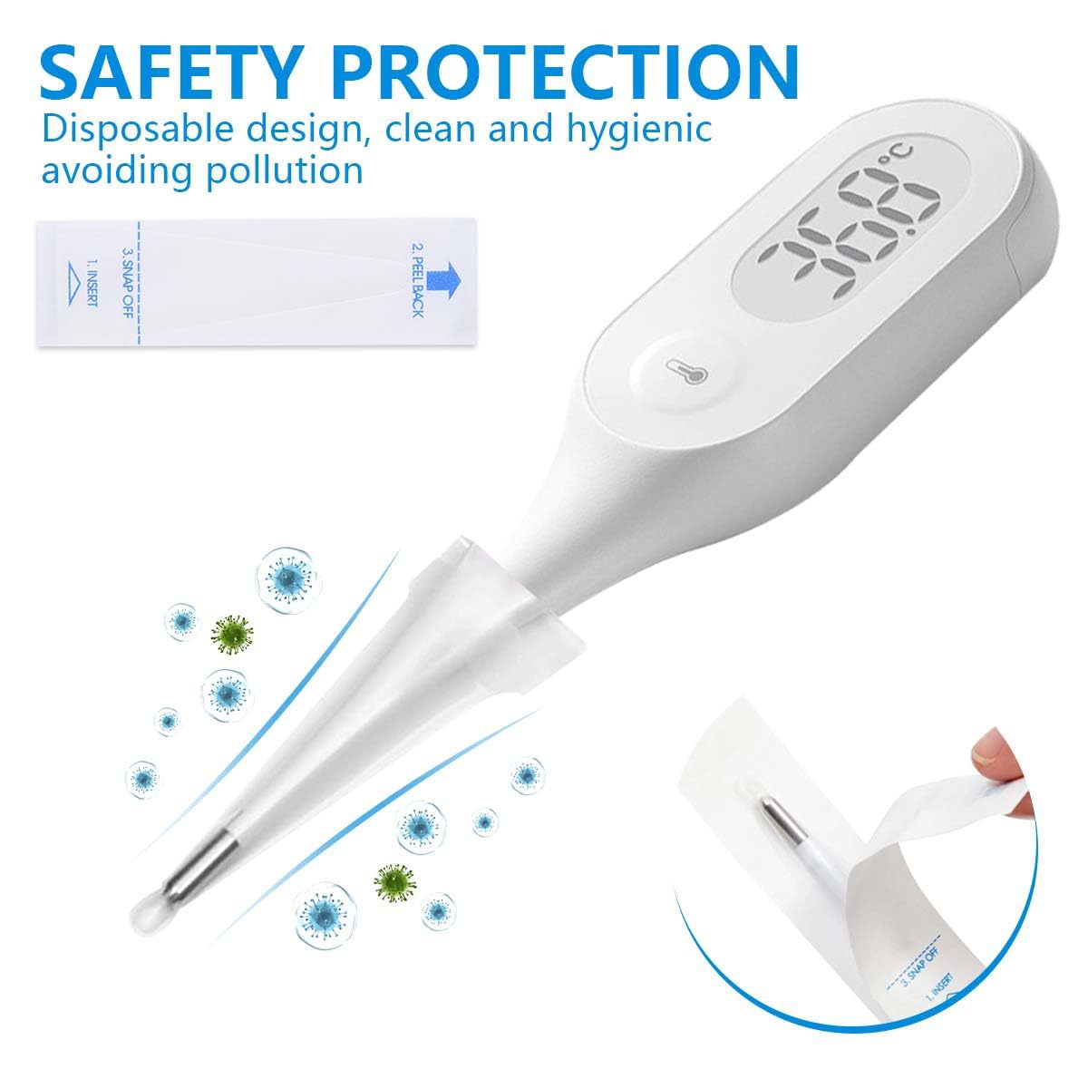 Oral Thermometer Set 100 Pieces in a Box Baby Kidsren Adult Pet Disposable Digital Thermometer Set Mercury Thermometer