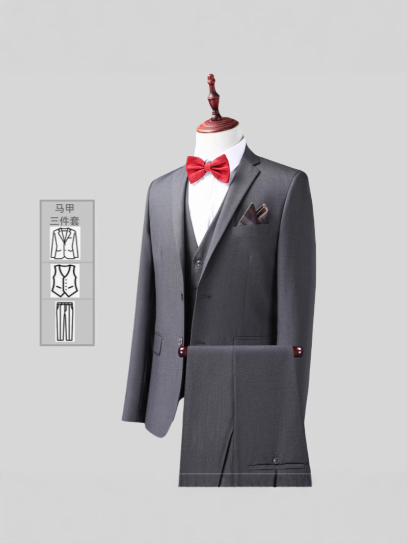 Suit Jacket Men's Korean Style Slim Fashion Professional Black Formal Suit Men's Casual Suit High-End