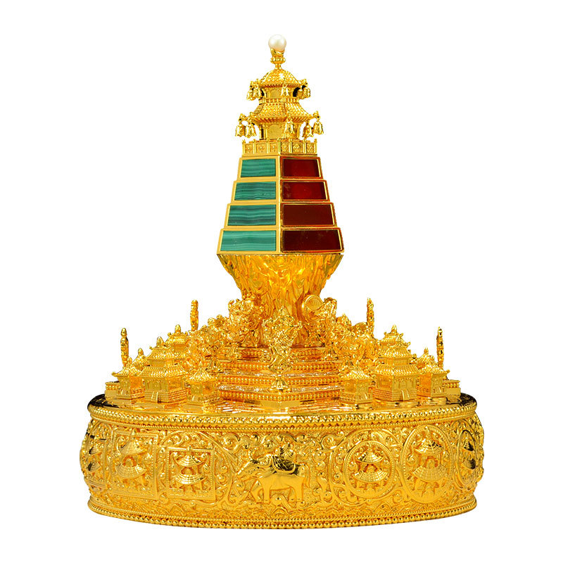 Xizang Village Thirty-Seven Mandala Plates Fine Copper Carving 37 Mandala Plates Indoor Home Mandala Plate Decoration