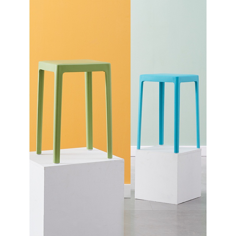 Thickened Plastic Stool for Adults, Simple Modern Dining Table High Stool for Home Living Room, Economical Nordic Round Stool Chair