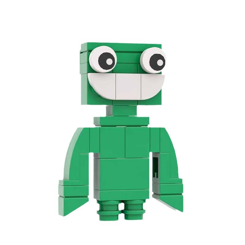 MOC building blocks compatible with Lego class park garden green monster Rainbow friends doll kindergarten children