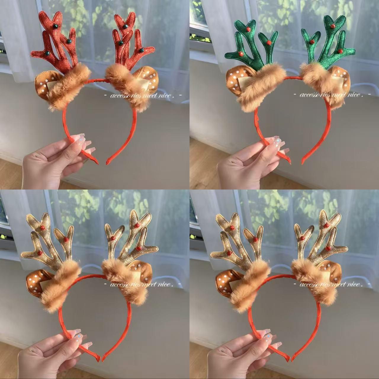 2025 New Christmas Luminous Headband Female Elk Headband Children's Headband Holiday Party Decorations Small Gifts