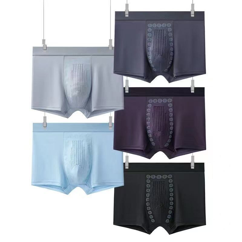 New Men's Pants Cloud-Like Breathable Massage Particle Men's Underwear Boxer Shorts Comfortable Seamless Breathable Skin-Friendly Four Corners