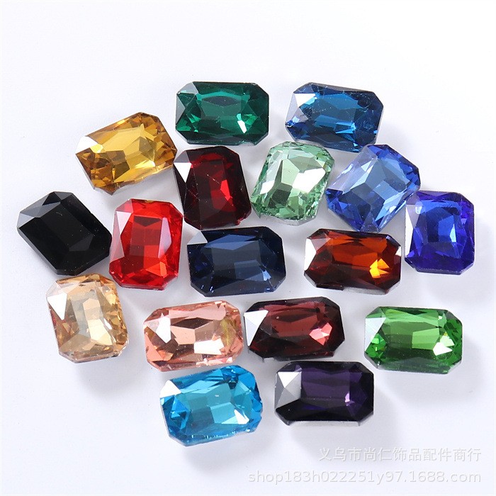 Rectangular Crystal Glass Diamond Claw Diamond DIY Hairpin Hair Hoop Jewelry Accessories Hole Shoe Headscarf Hat Accessories Glass