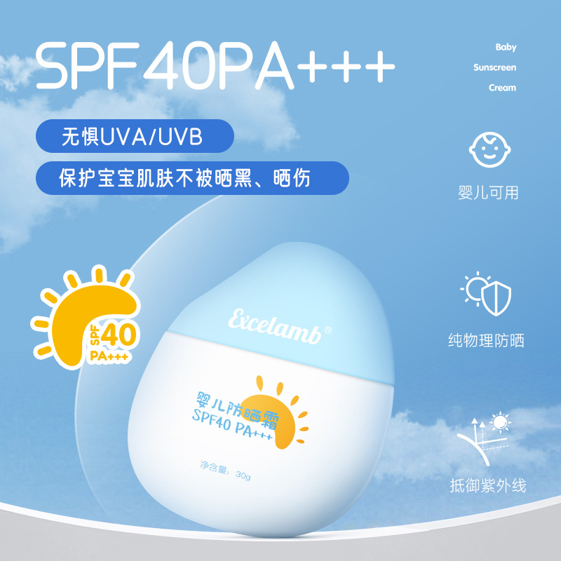 Royal Baby Kidsren's Sunscreen Spf40+ Baby Sunscreen Light and Watery Physical Sunscreen Black Sunburn Summer