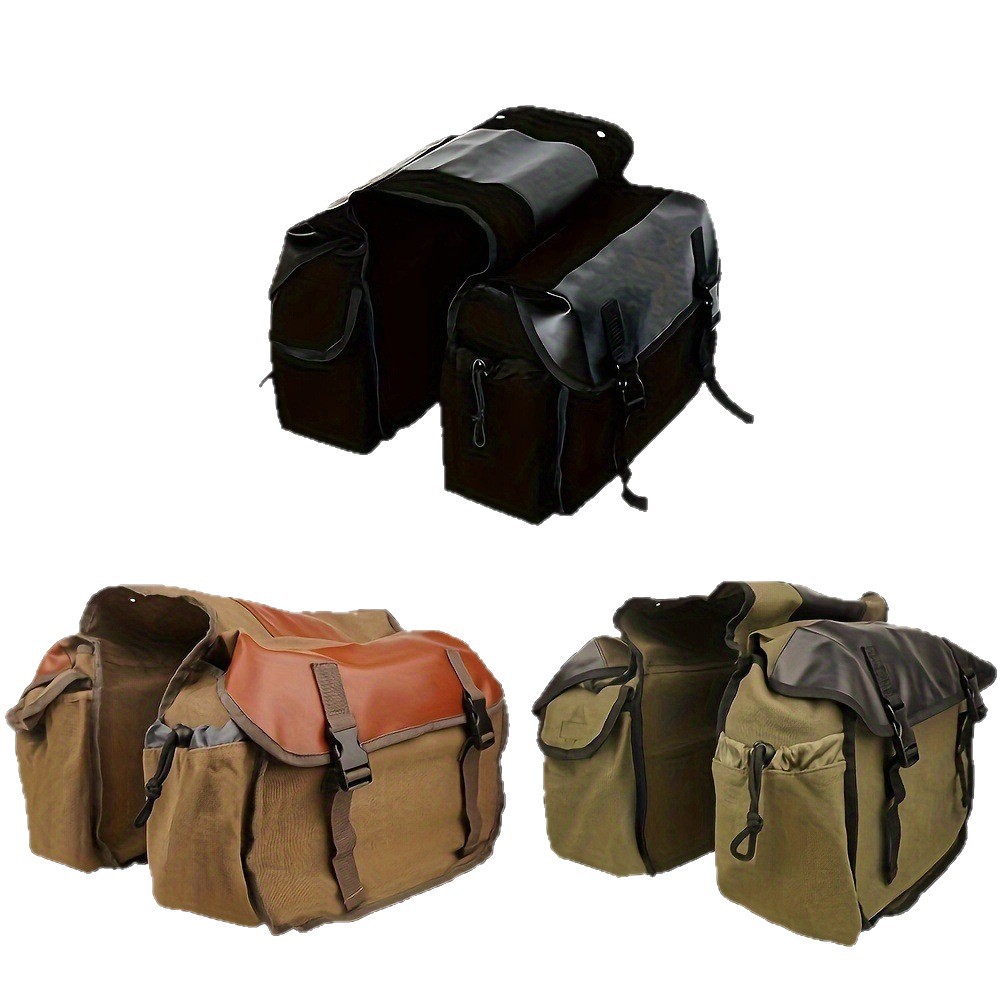 Multifunctional Bicycle Side Hanging Bag Cross-border Large Capacity Motorcycle Electric Vehicle Rear Pack Wear-resistant Canvas Equipment Bag