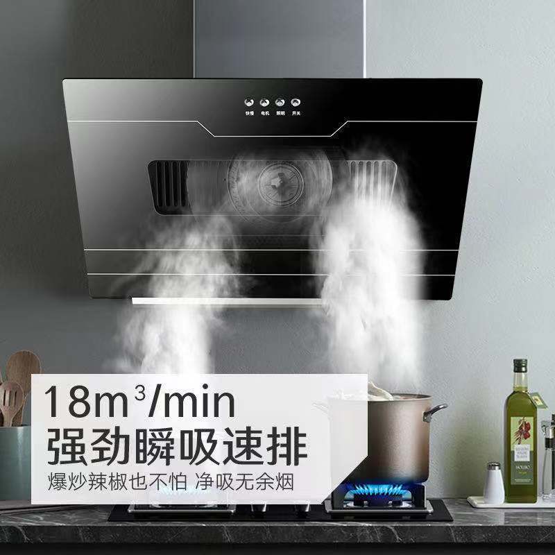 New Household Range Hood Large Suction Apartment Rental House Wall Hanging European Side Suction Times No.2 Meeting