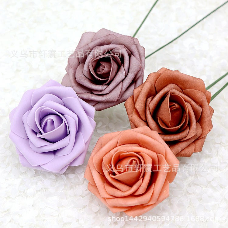 Cross-border simulation flower rose flower PE flower foam flower home decoration flower Valentine's Day fake flower holding flower 8cm wholesale
