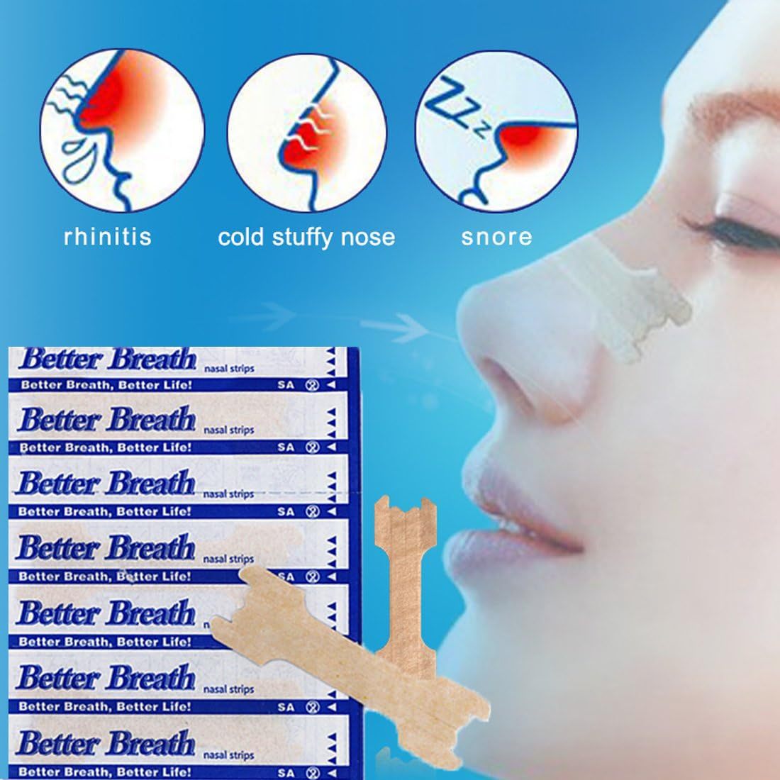 Better Breathe strong adhesive ventilation Nasal patch adult Nasal congestion relieving snoring Nasal patch Nasal strips