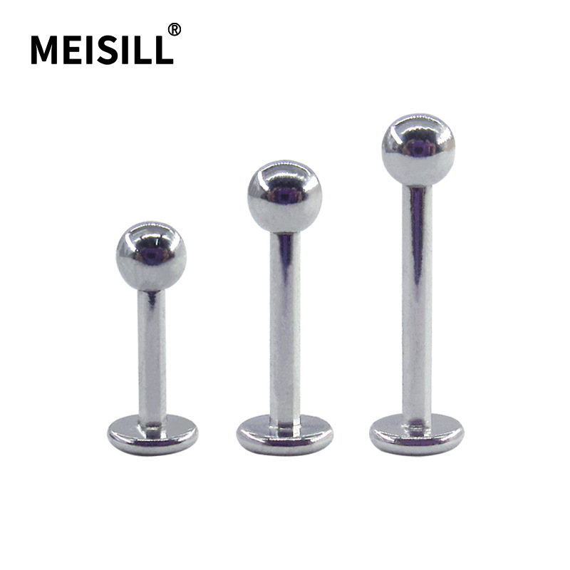 Meier stainless steel internal thread lip nail inner tooth ear bone nail ball pointed lip ring small ear nail human body piercing jewelry