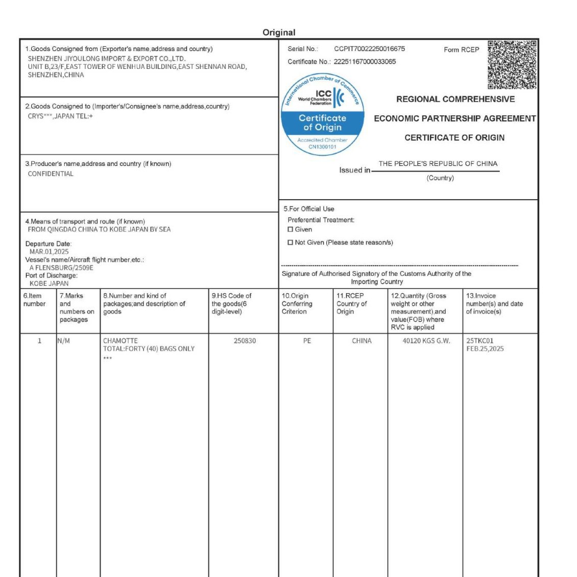 Origin Certificate Coco Originality Certificate Business