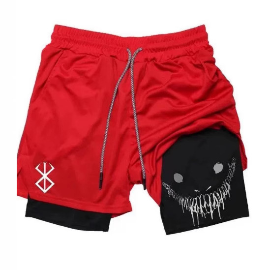 Шорты из серии Dragon Ball летние с принтом двойные два в одном мужские баскетбольные беговые повседневные спортивные шорты