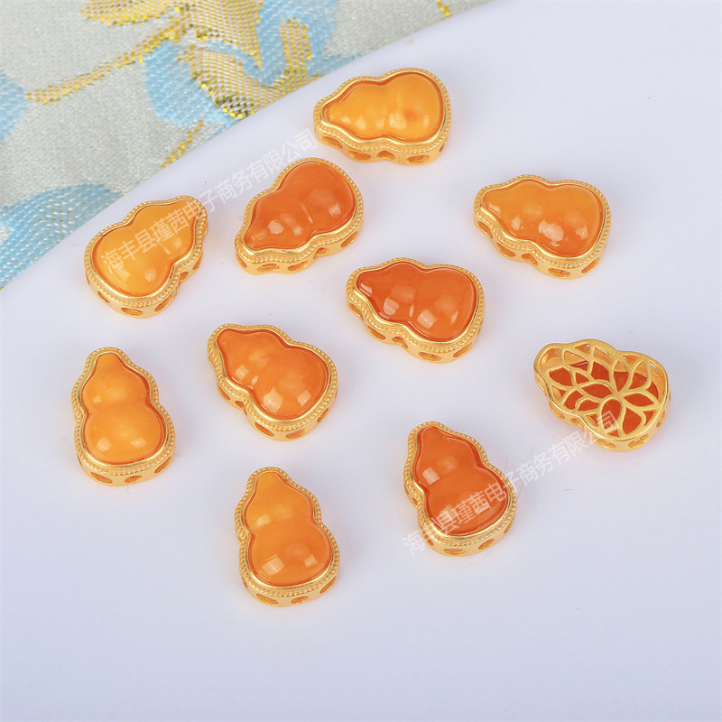 Новая оптовая продажа S922 серебряного инкрустированного натурального пчелиного воска, браслет с проходным отверстием, бусы, ювелирные аксессуары для DIY