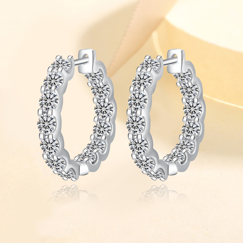 Кросс-бордерные серьги D цвета 2.6 карата с головой быка из моиссанита, серьги из стерлингового серебра S925, полные бриллиантов