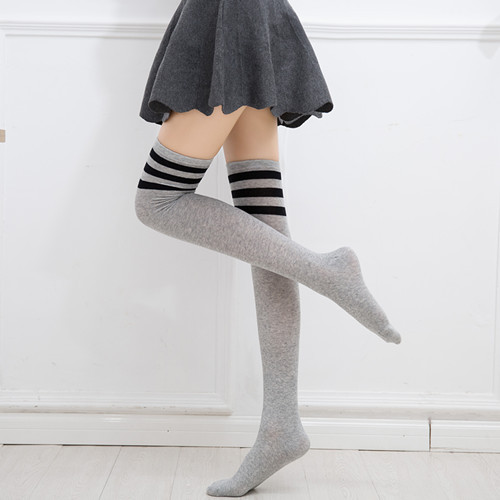 Japanese-Style College Cotton Over-The-Knee Socks Three-Stripe Over-The-Knee High Socks Student Socks Factory Long Socks