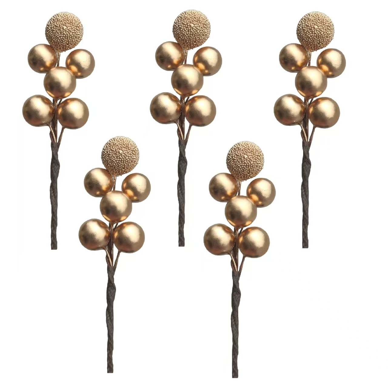 Аксессуары для коробки конфет на свадьбу имитация ягод мирики с золотой нитью