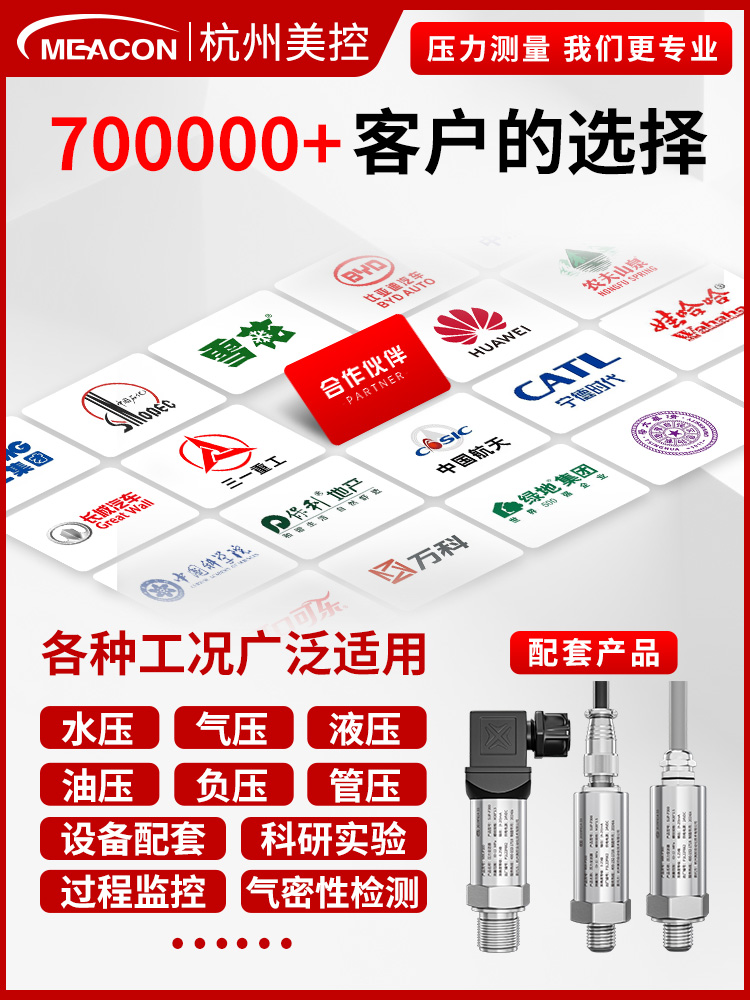 Meikong High-Precision Pressure Transmitter with Digital Display Pressure Sensor Water Gas Vacuum Hydraulic Diffusion Silicon 485