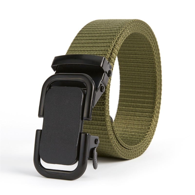 New toothless men's belt automatic buckle nylon canvas woven belt outdoor training casual all-matching pants belt