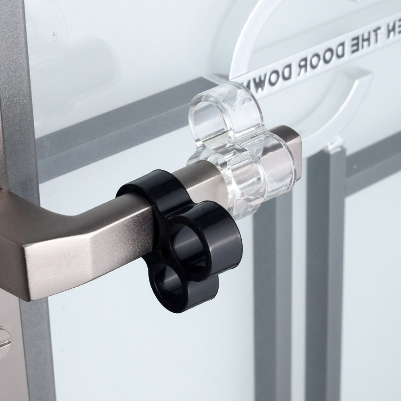 Transparent door handle anti-collision ring buckle mute non-punching bathroom door rear window handle windproof anti-collision door suction