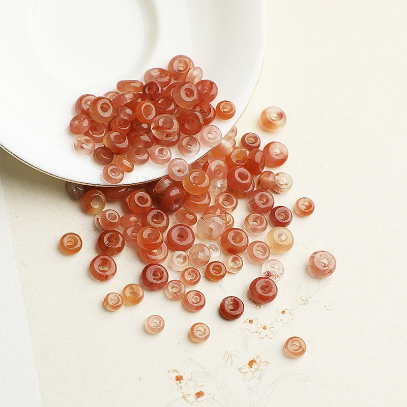 Южный красный агат пряжка натуральный южный красный ледяной плавающий бусины DIY бусины браслет ожерелье абакус бусины аксессуары