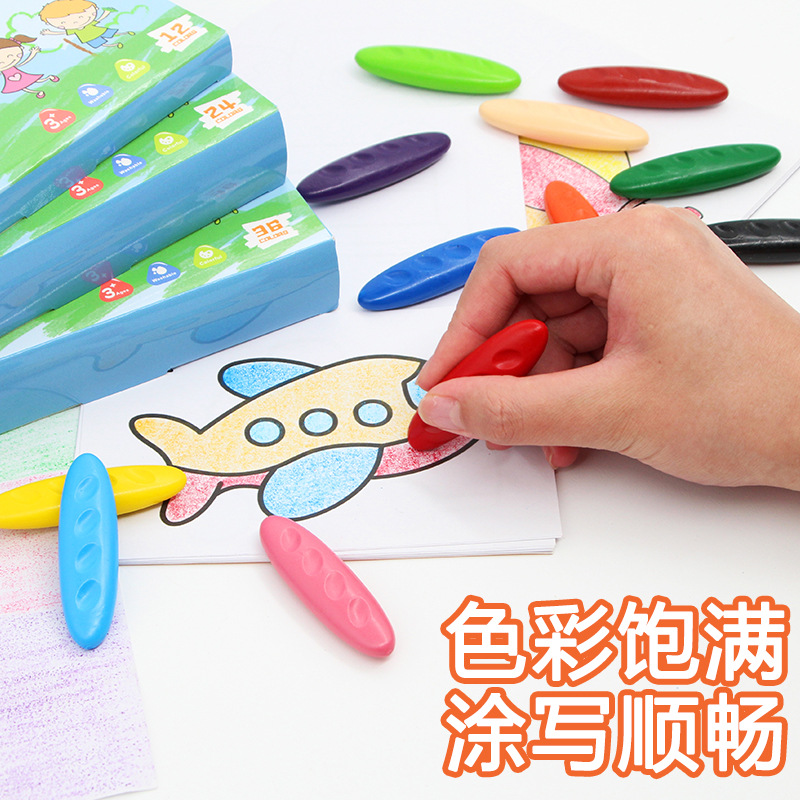 3D Stereo Crayons, Non-Dirty Hand Washable Plastic Shape Crayons, Kidsren's Kindergarten Painting Early Education Puzzle