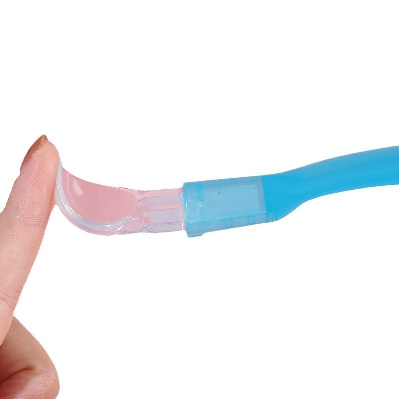 Factory Direct Sales Baby Silicone Elbow Soft Spoon Baby Food Supplement Rice Soup Spoon Rice Cereal Spoon Baby Soft Silicone Feeding Spoon