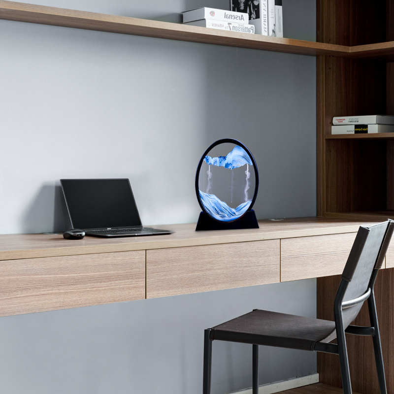 Quicksand painting art ornaments hourglass living room Office wine cabinet TV cabinet home creative Nordic solid wood decorations