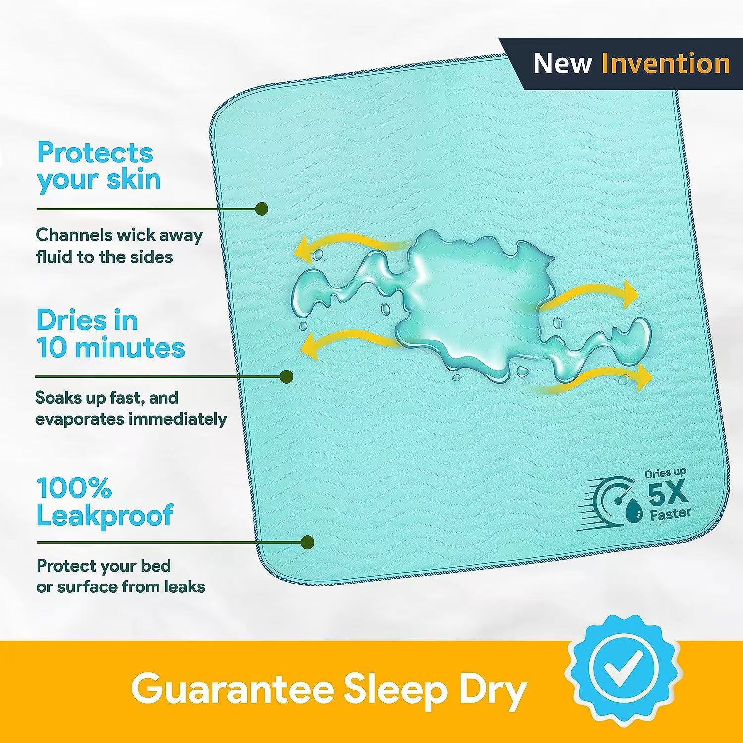 Non-Slip Leak-Isolated Thickened Diaper Mat Pet Care Adult Incontinence Mattress Washable Mat Postpartum Care Mat