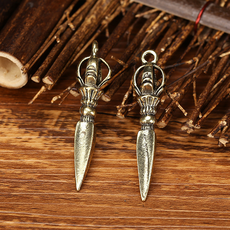 Imitation Brass Small Copper Vajra Pestle Vajra Magic Pestle Protective Talisman Pendant Keychain Pendant