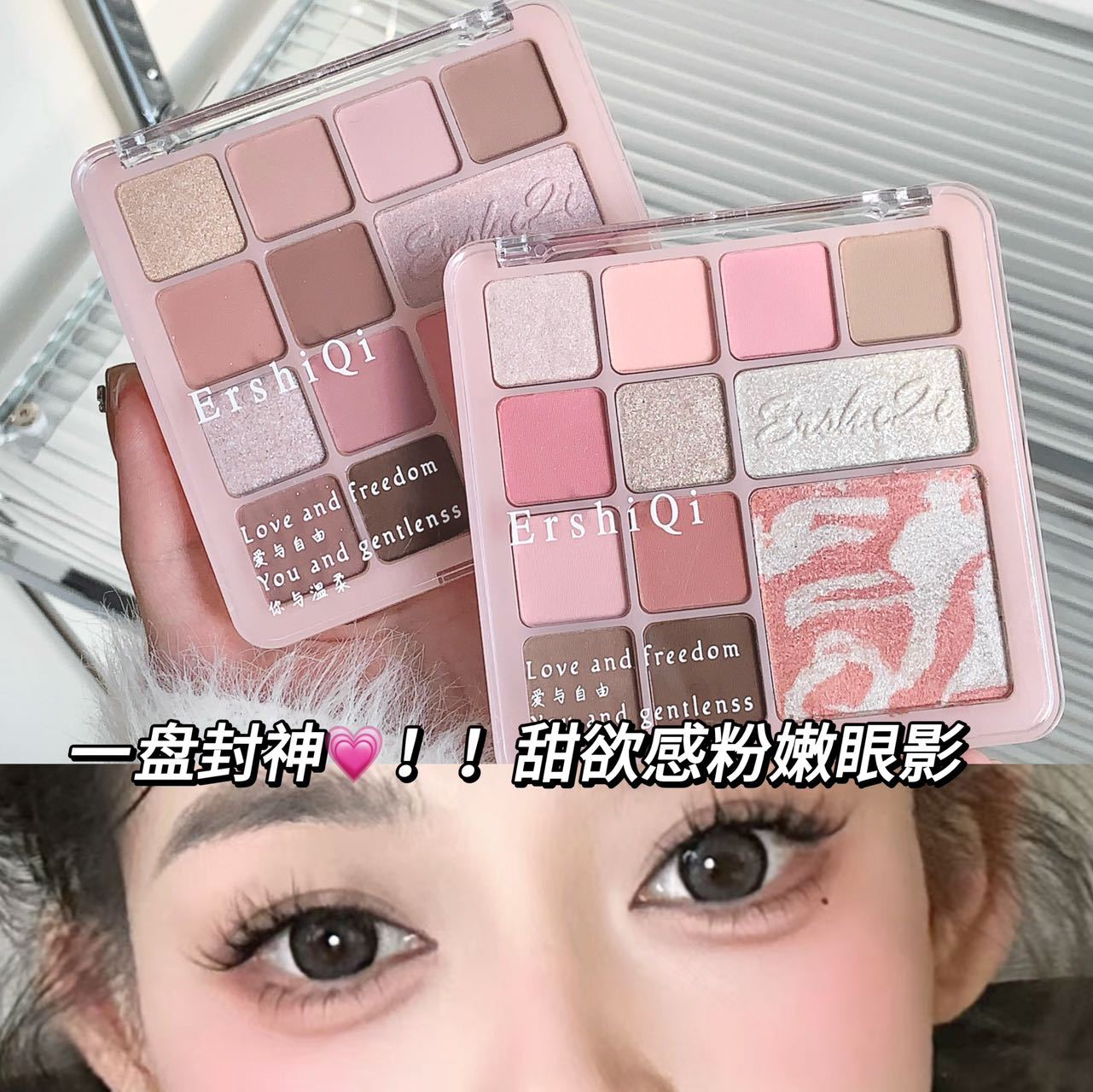 ErshiQI цветок розового тумана, 12 цветов, маленькие тени для век, румяна, матовые, осветляющие, земляные цвета, для девочек