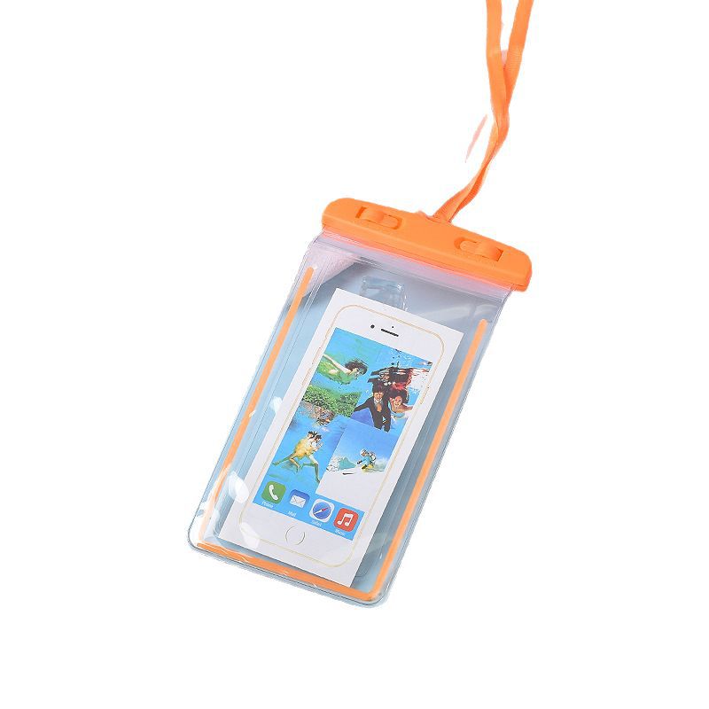 Pvc Mobile Phone Waterproof Bag Manufacturer, Touch Screen Compatible, Outdoor Swimming, Lanyard Available, Plastic Transparent Luminous Diving Bag, Portable
