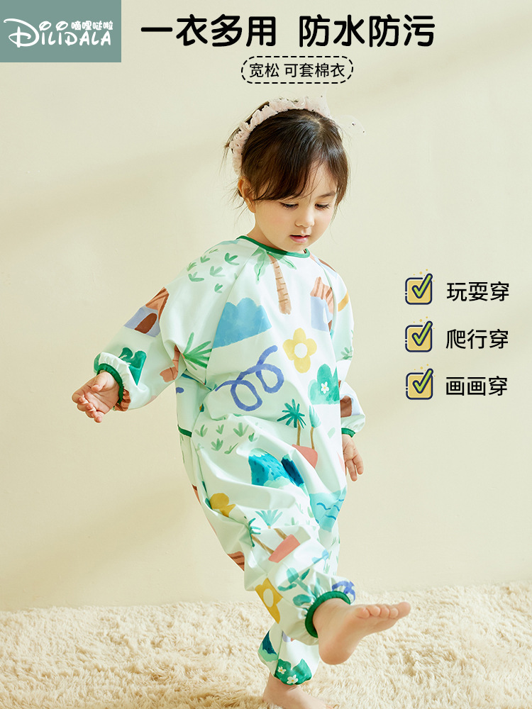 Baby Crawling Clothes, Anti-Dirty Crawling Clothes, Baby One-Piece Smocks, Newborn Clothes, Children's Full-Body Smocks, Crawling Clothes