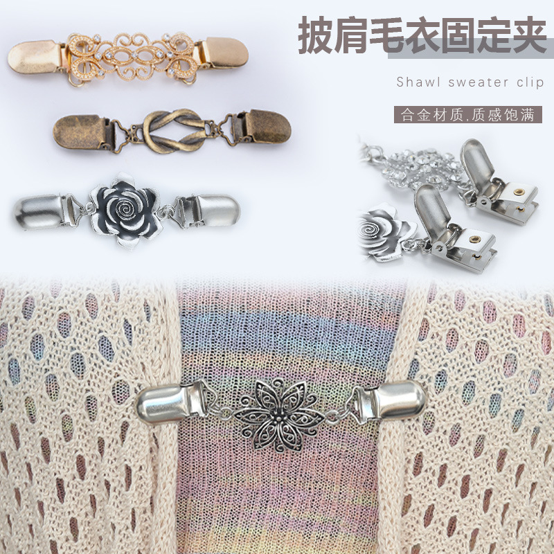 Клип для шали, европейский и американский ретро, брошка с алмазами, брошка для воротника, клип для шарфа, сплавные аксессуары