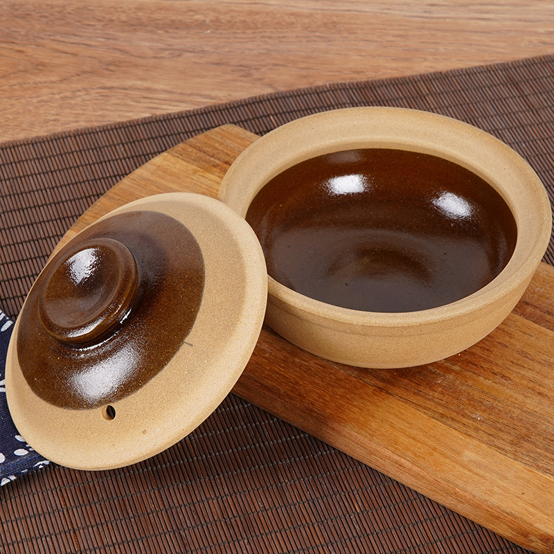Clam Sauce Rice Pot with Commercial Paper Tray Packaging, Take-Out Pot, Coarse Ceramic Small Clay Pot, Porridge Pot, Special for Take-Out