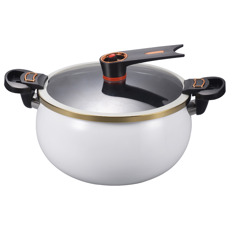 Cross-border Direct Supply Ceramic Micro-pressure Soup Pot Non-stick Enamel Pot Household Multifunctional 8L Large Capacity Braised Stew Pot Hot Pot